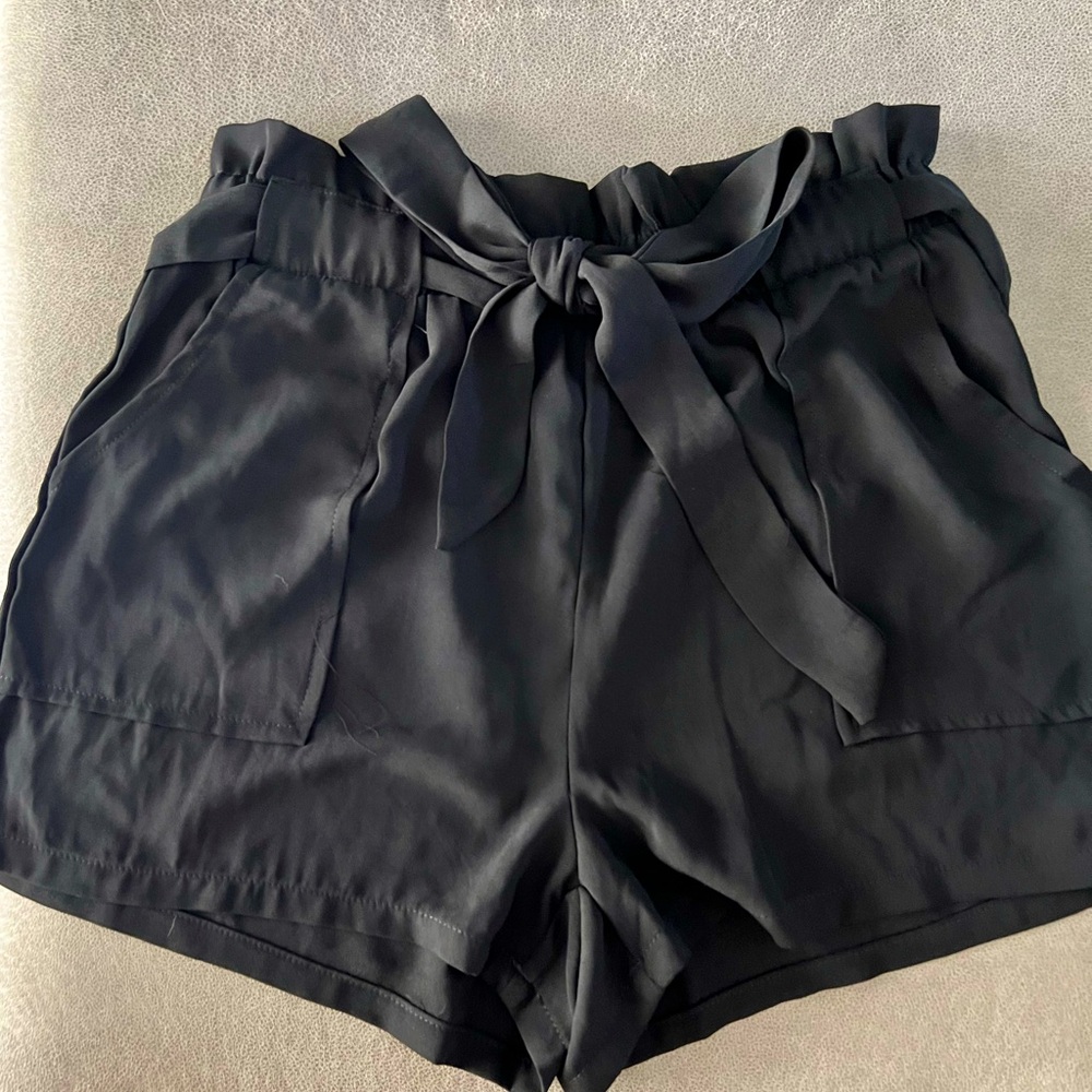 New black paper bag shorts.